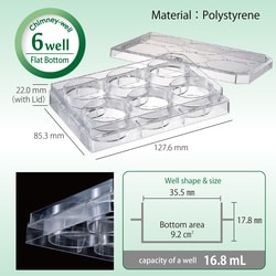 WATSON BIO LAB INC&nbsp;Cell Culture Plate 6-Well, 50 pcs, Indivisual Packing, Chimmny Well, Sterilized, Madein Japan/Kobe